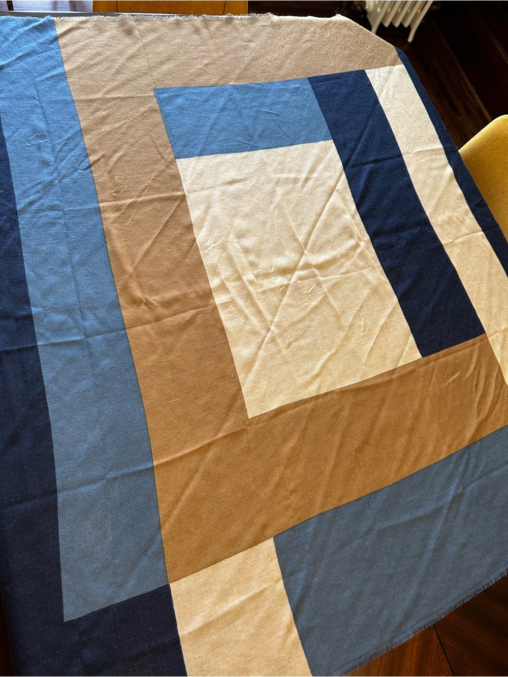 Sézane Pio in Blue, Tan, Navy and Cream colorblock